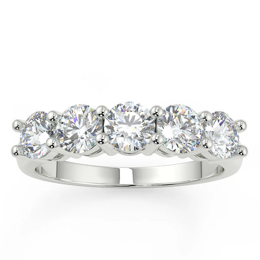 Five-Stone Eternity F VS2 Lab Grown Diamond Band