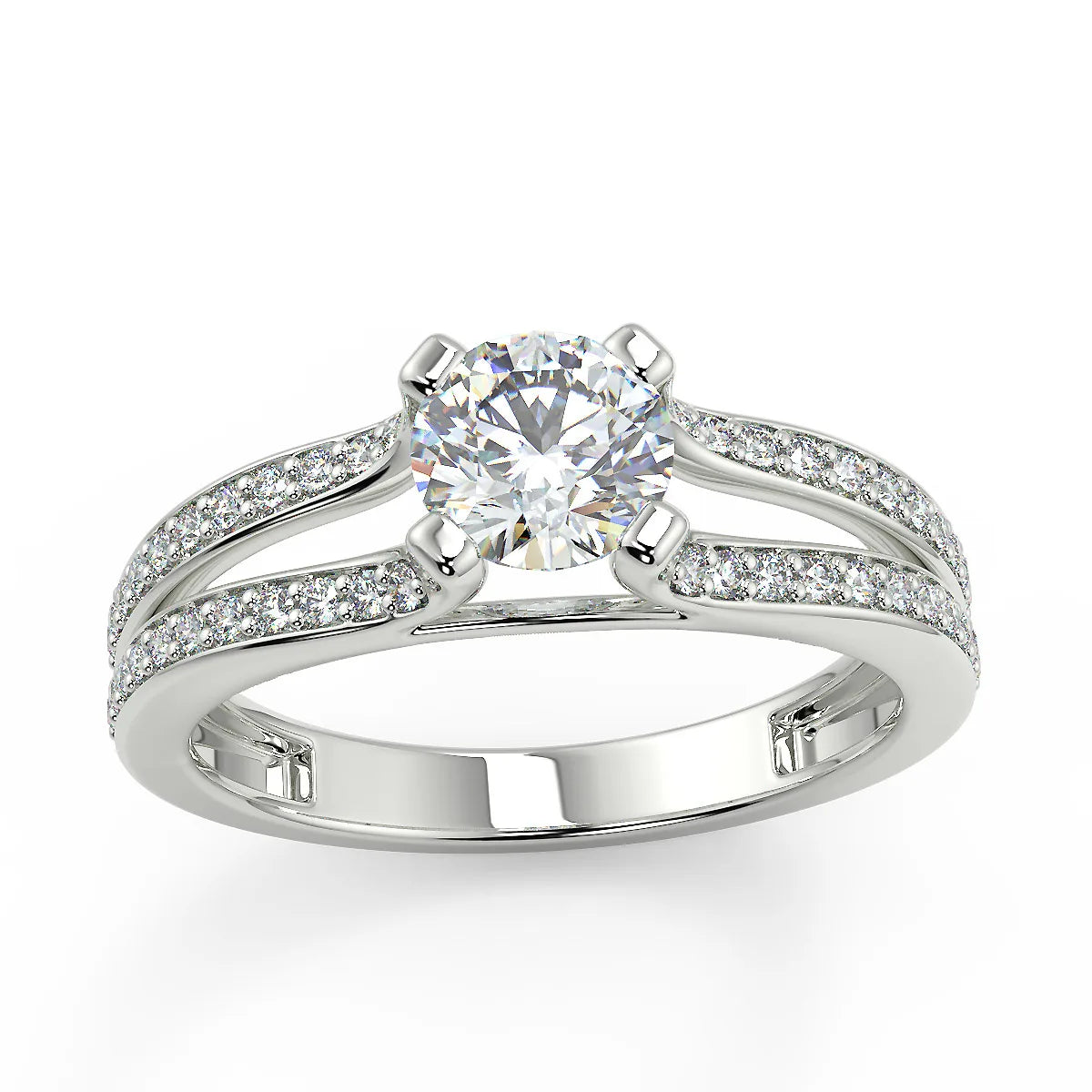 Aurora Split Shank Diamond Ring