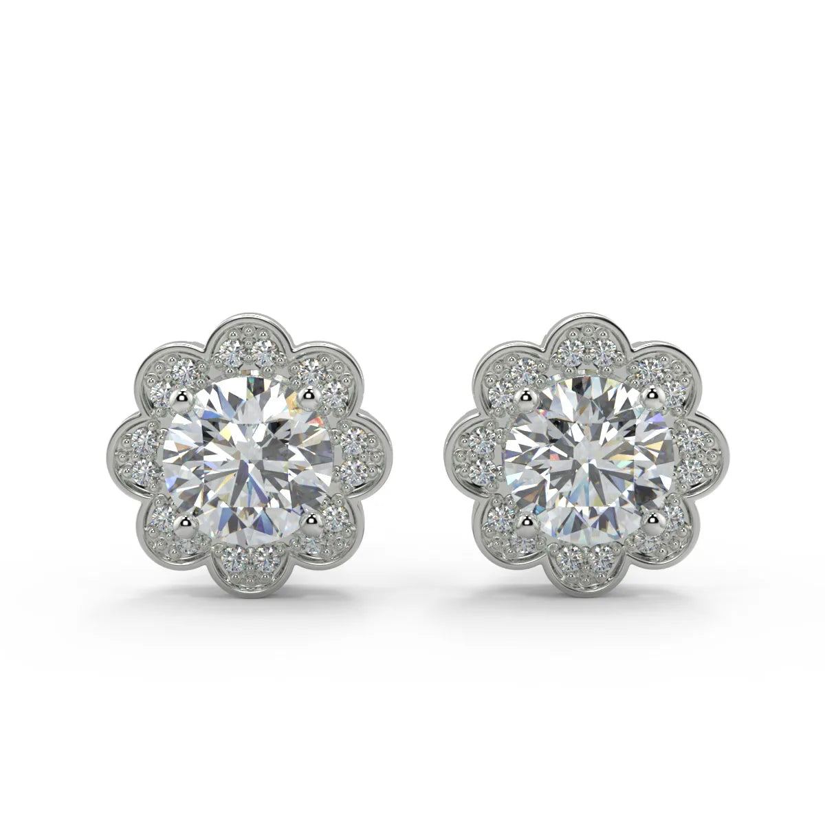 Blossom Brilliance F VS1 Lab Grown Diamond Stud Earrings
