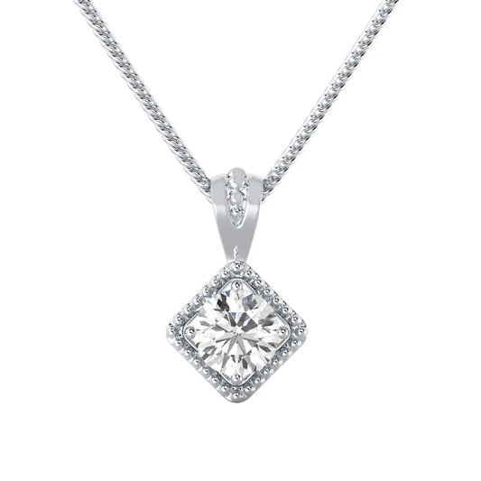 Geometric Halo E VS1 Lab Grown Diamond Pendant