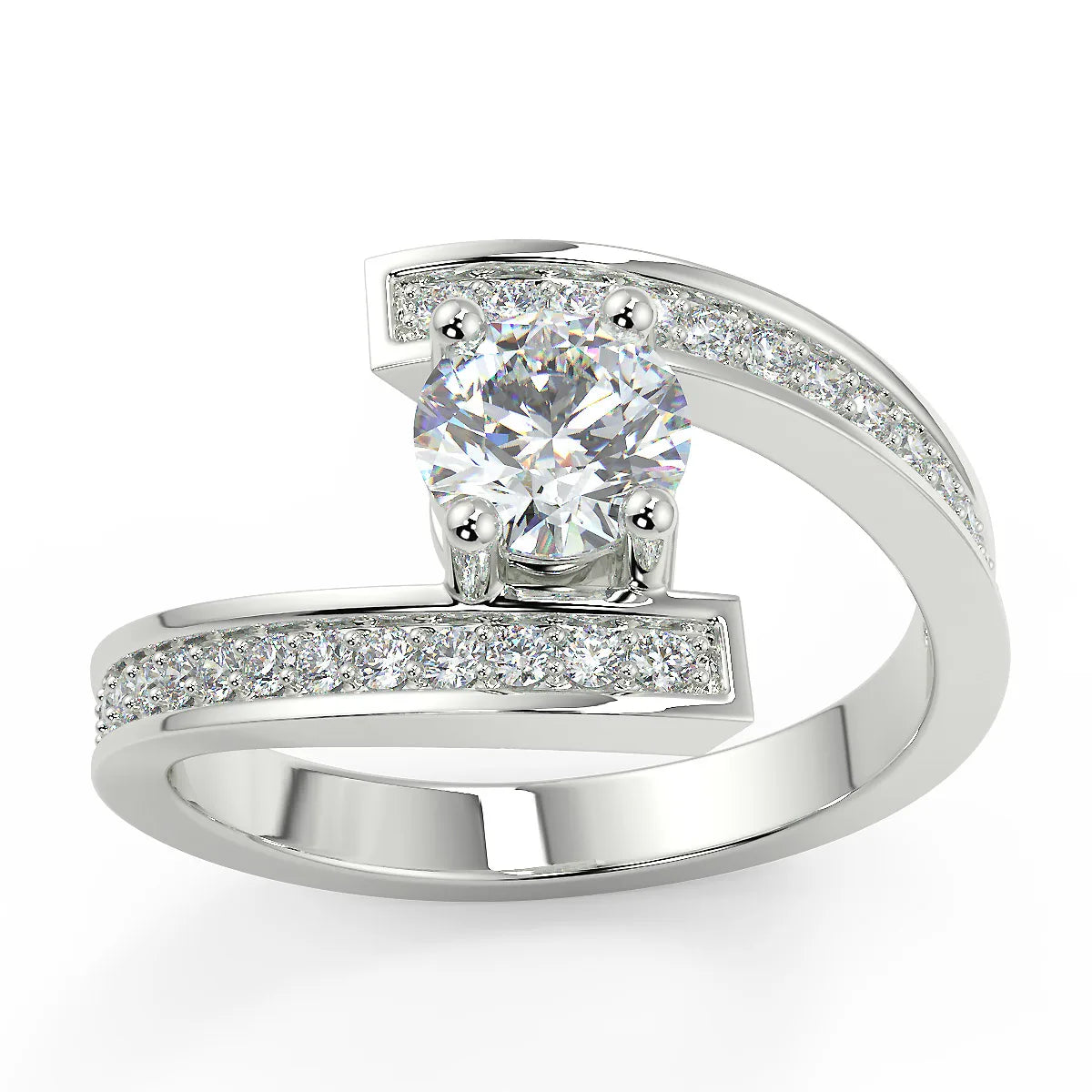 Fluid Radiance E VVS2 Lab Grown Diamond Engagement Ring