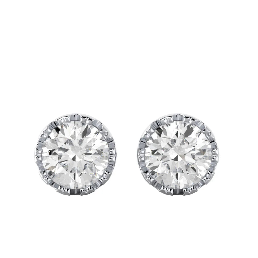 Artisan Edge F VS1 Lab Grown Diamond Stud Earrings