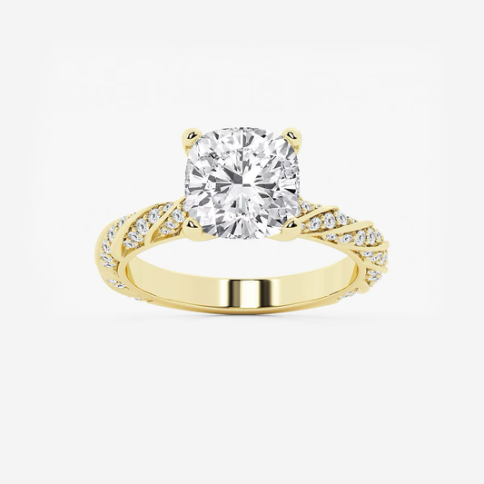 Orabelle Yellow Gold Round Diamond Solitaire Ring