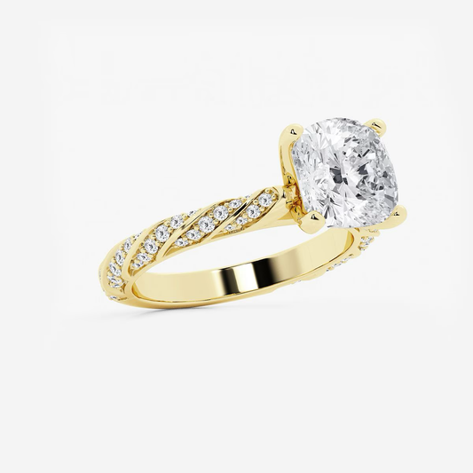 Orabelle Yellow Gold Round Diamond Solitaire Ring