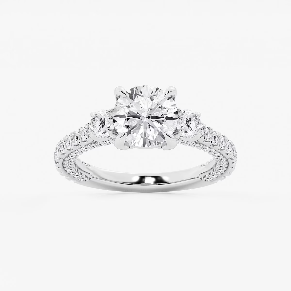 Celeste Round Cut Engagement Solitaire in White Gold