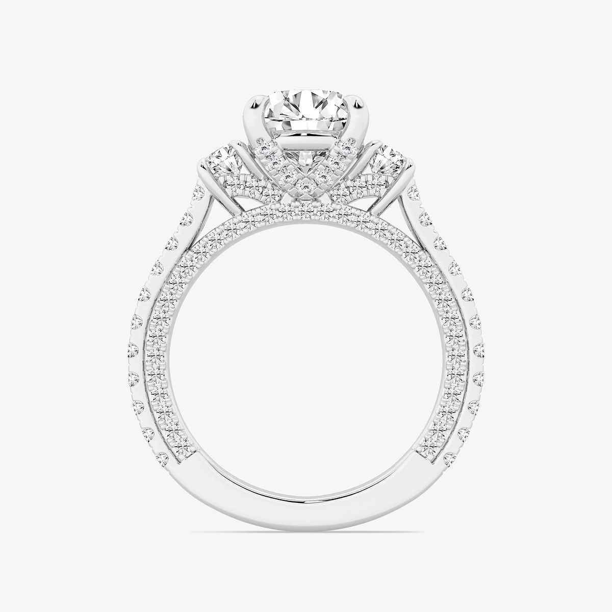 Celeste Round Cut Engagement Solitaire in White Gold