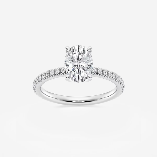 Platina Platinum Oval Cut Solitaire Ring