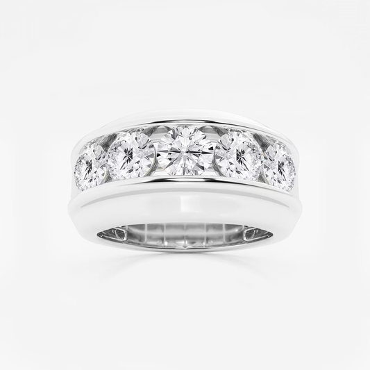 Men's Round Channel Set Wedding Band