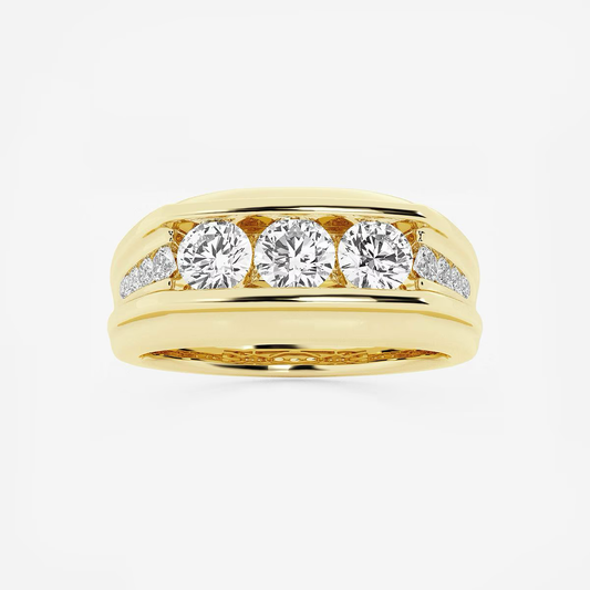 1 Ct Round Lab Grown Diamond Men's Channel Set Ring