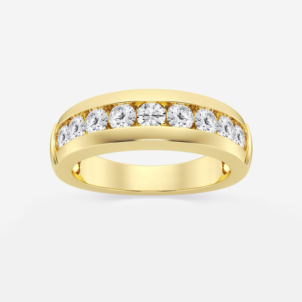 Round-Lab-Diamond-Nine-Stone-Men's-Ring
