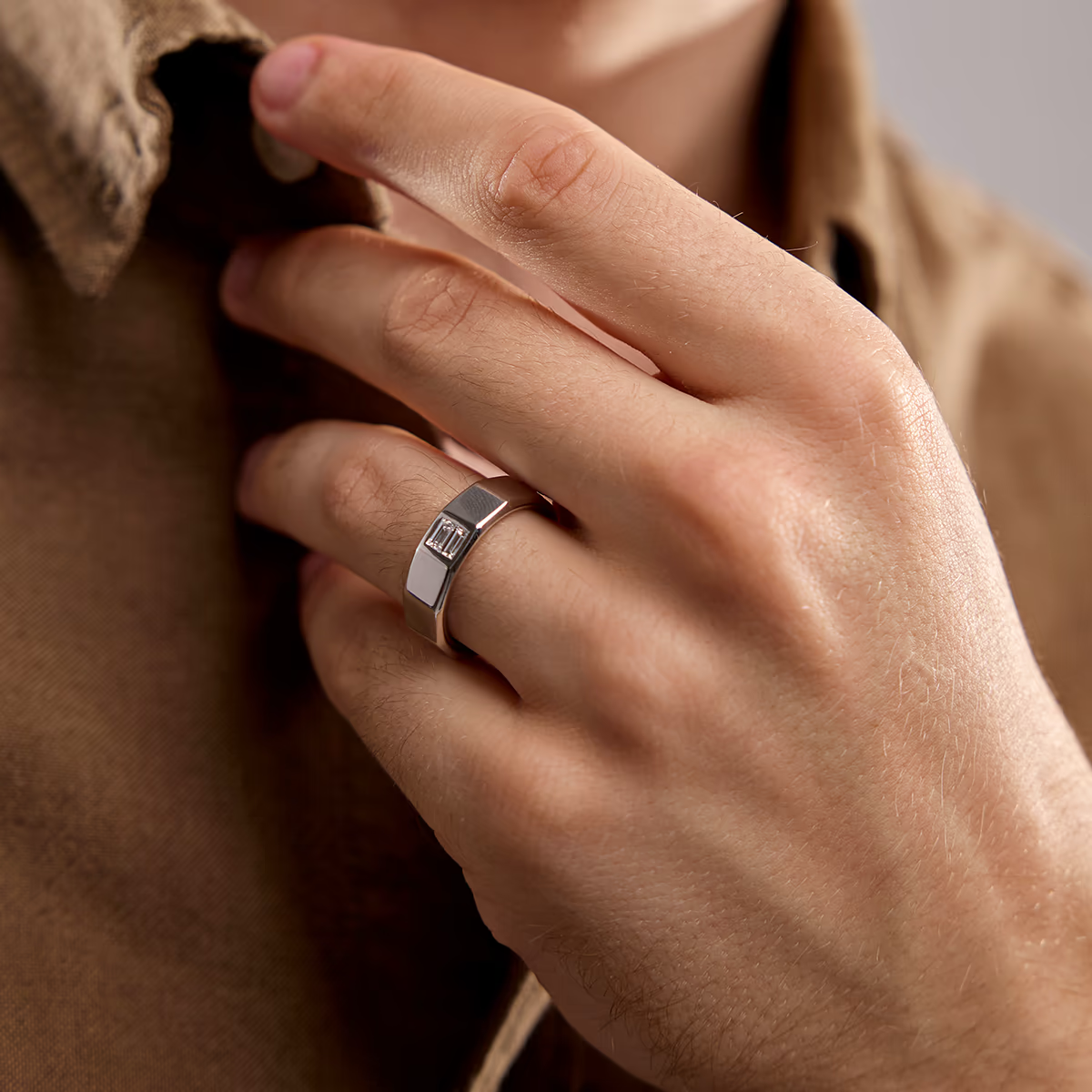 Men's-Emerald-Cut-Metallic-Finish-Band