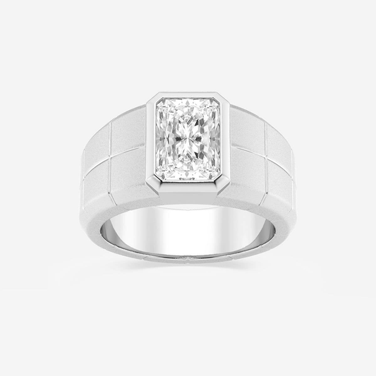 Men's Radiant Cut Bold Solitaire Band