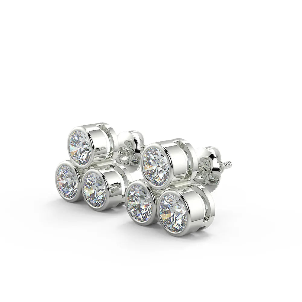 Dazzling Halo F VVS2 Lab Grown Diamond Stud Earrings