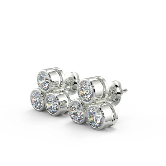 Dazzling Halo F VVS2 Lab Grown Diamond Stud Earrings