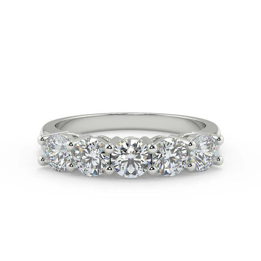 Five-Stone Eternity F VS2 Lab Grown Diamond Band