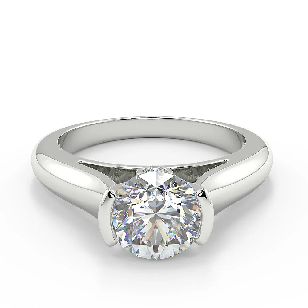 Modern Embrace F VVS1 Lab Grown Diamond Engagement Ring