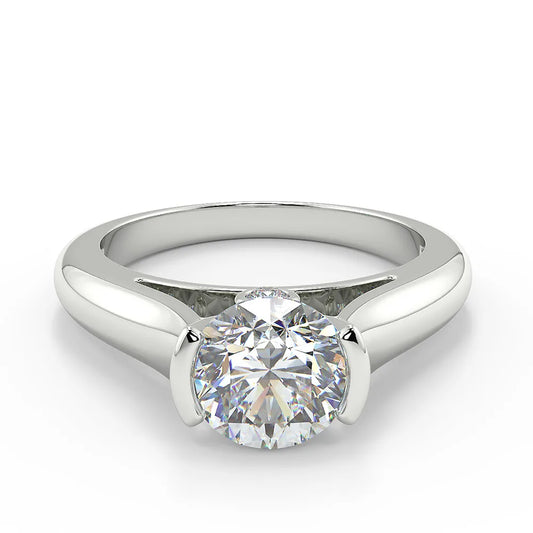 Modern Embrace F VVS1 Lab Grown Diamond Engagement Ring