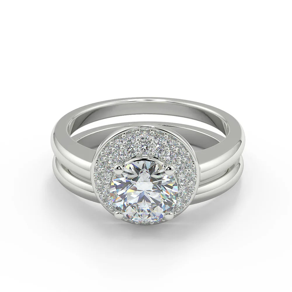 The Halo Radiance Lab Grown Diamond Bridal Set