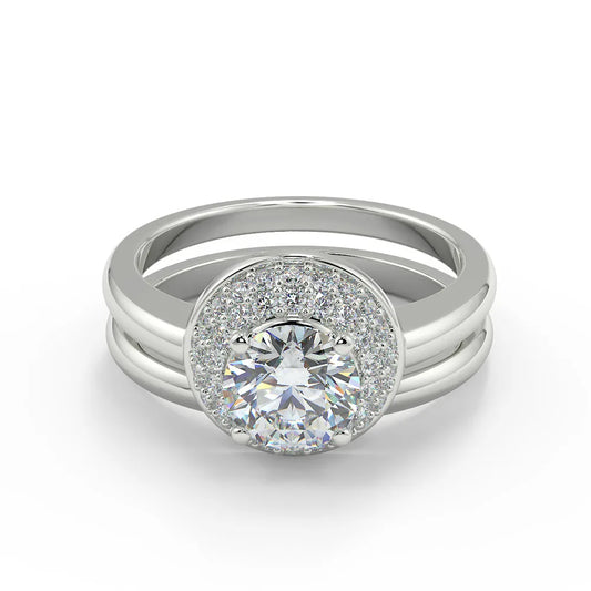 The Halo Radiance Lab Grown Diamond Bridal Set