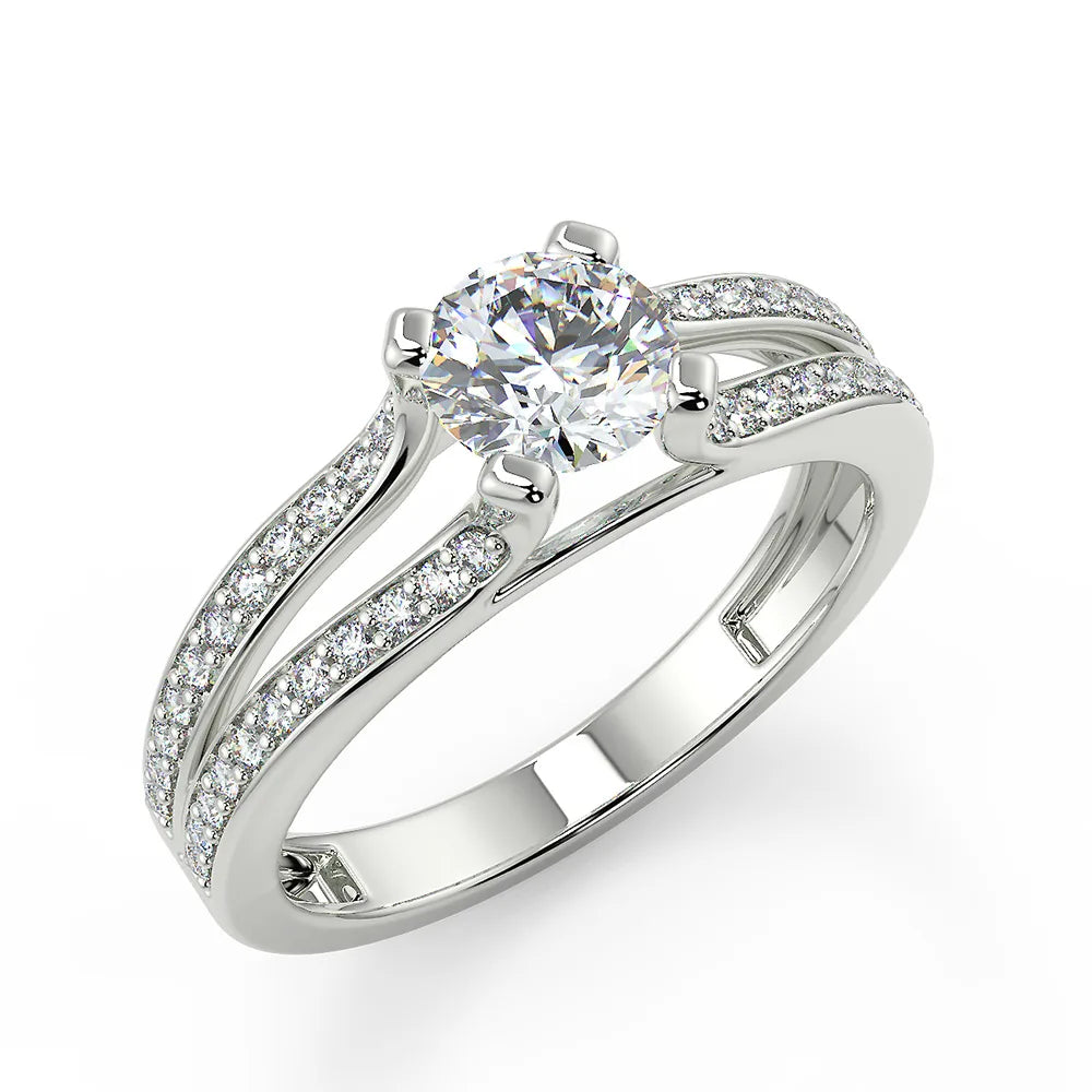 Aurora Split Shank Diamond Ring