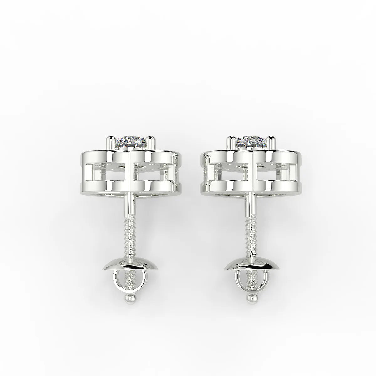 Enchanting Heart F VS1 Lab Grown Diamond Stud Earrings