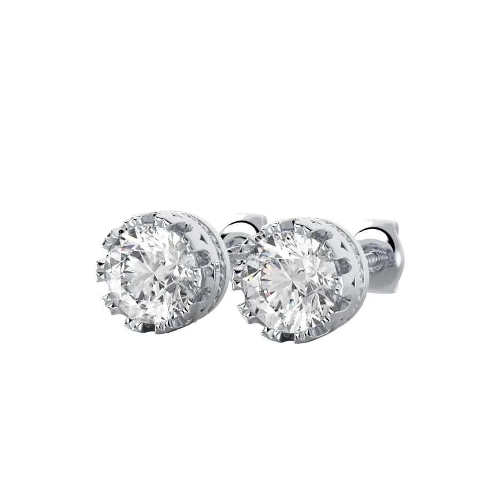Artisan Edge F VS1 Lab Grown Diamond Stud Earrings