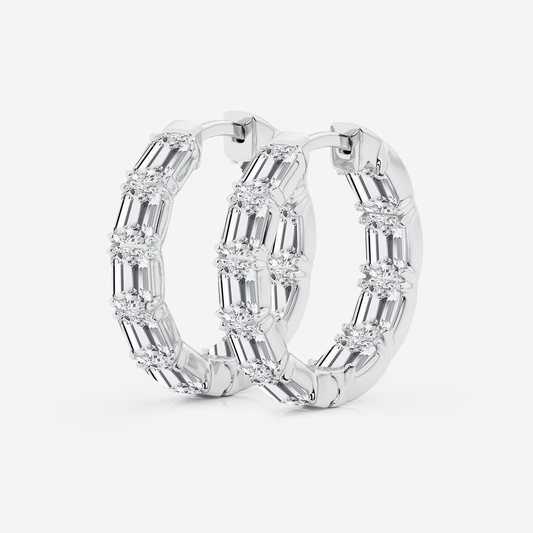 Star-Band-Emerald-Cut-Diamond-Hoop-Earrings