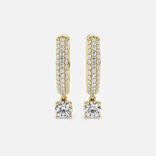 Sierra Shine - Inside Out Diamond Gold Hoops