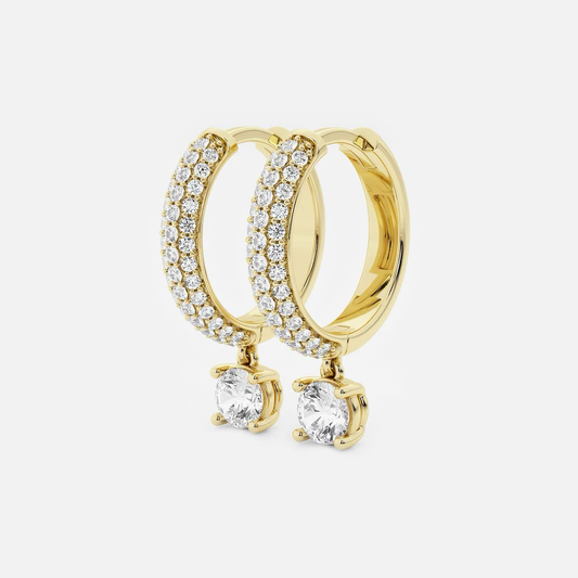 Sierra Shine - Inside Out Diamond Gold Hoops