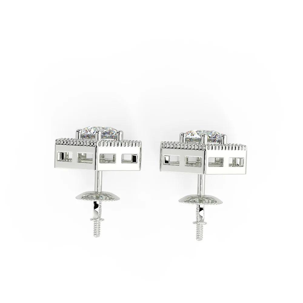 Geometric Glamour F VS2 Lab Grown Diamond Stud Earrings