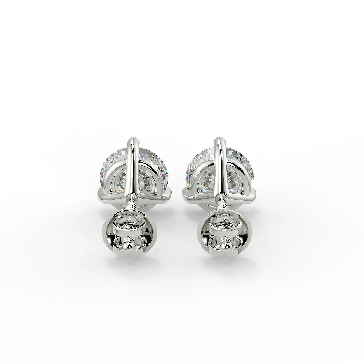 Brilliant F VS1 Lab Grown Diamond Solitaire Stud Earrings