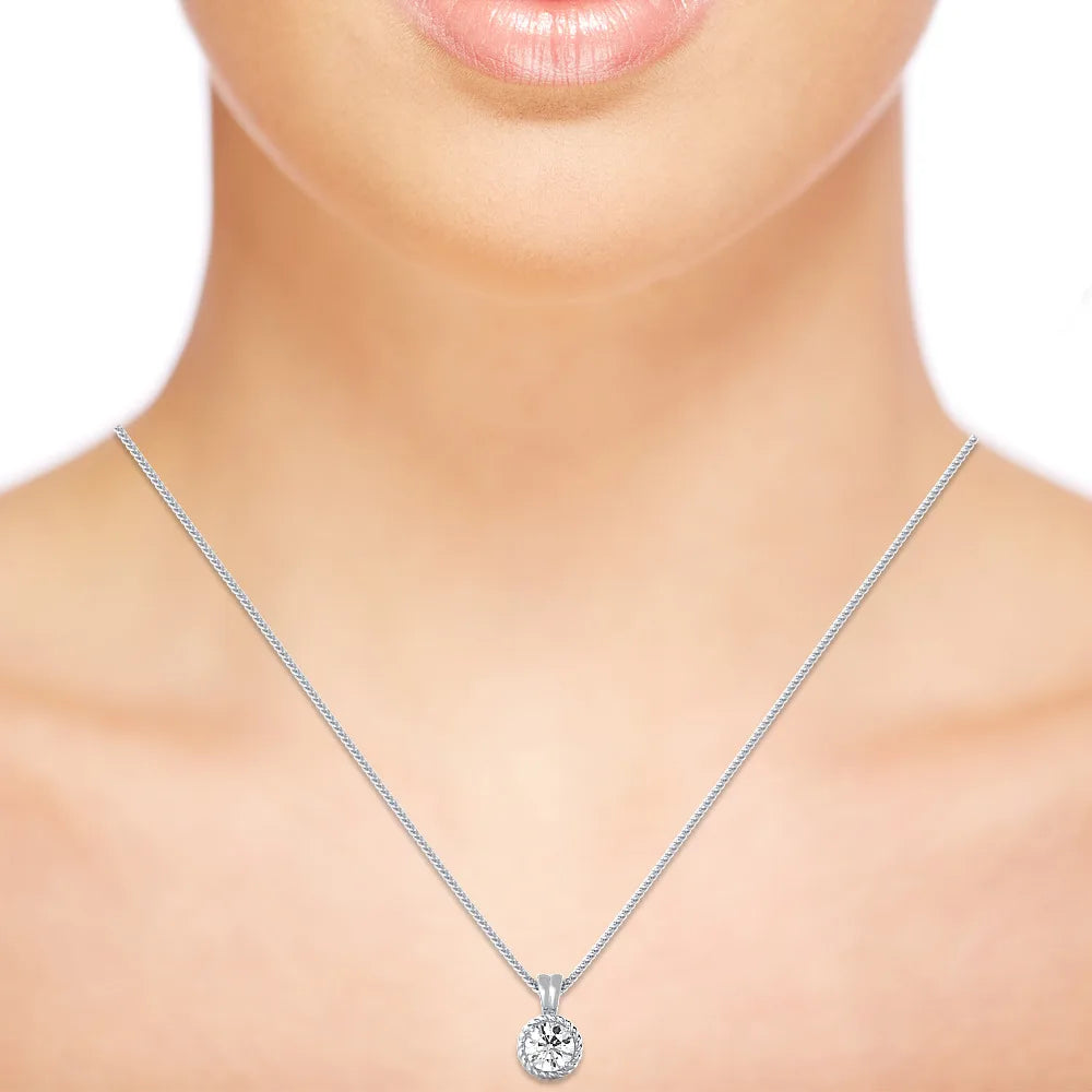 Twisted Halo G VS1 Lab Grown Diamond Pendant