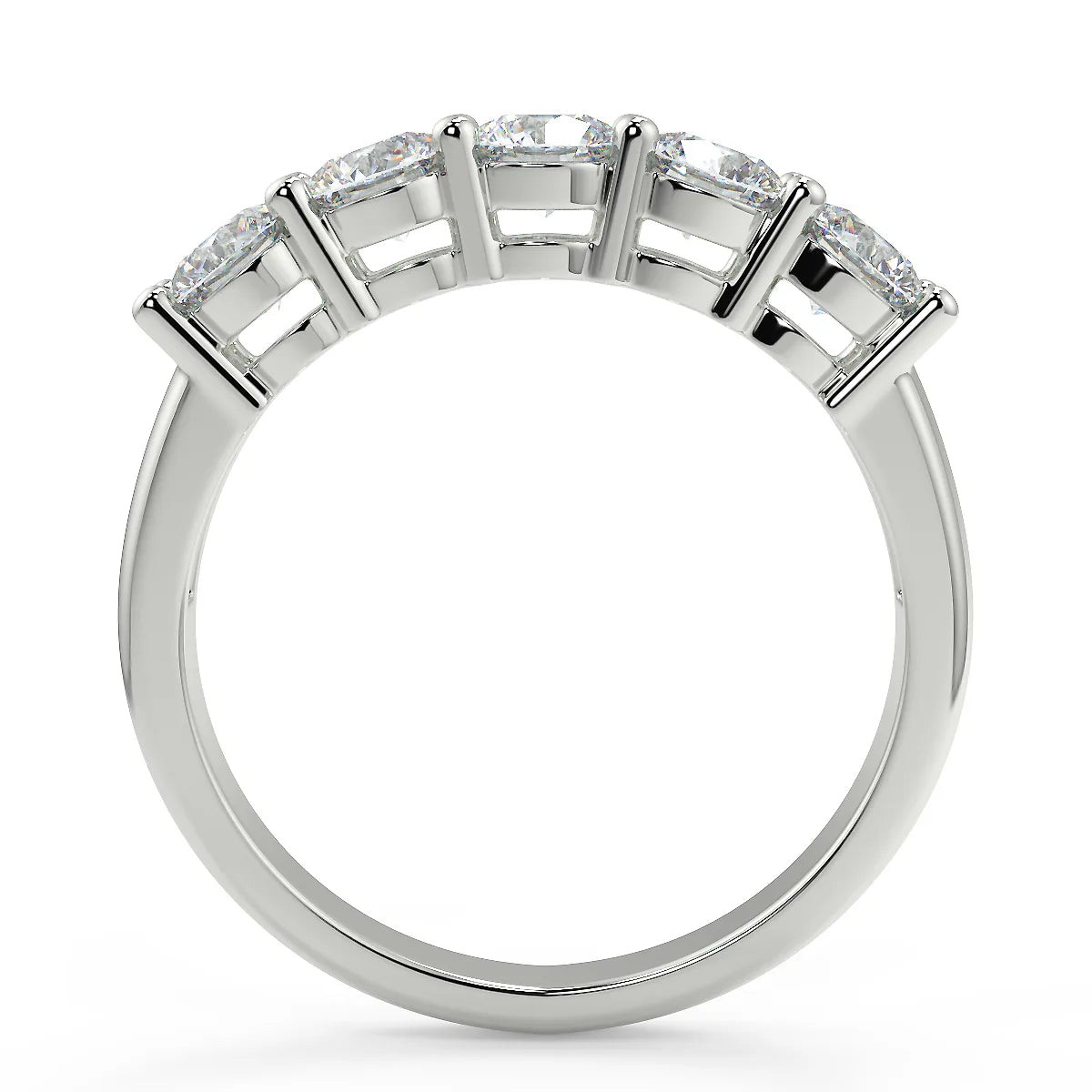 Five-Stone Eternity F VS2 Lab Grown Diamond Band