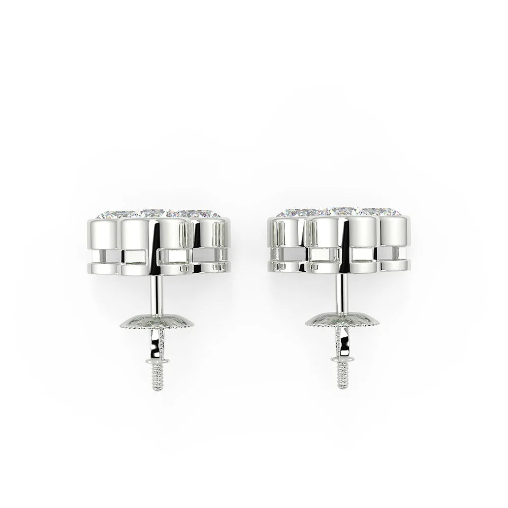 Dazzling Halo F VVS2 Lab Grown Diamond Stud Earrings