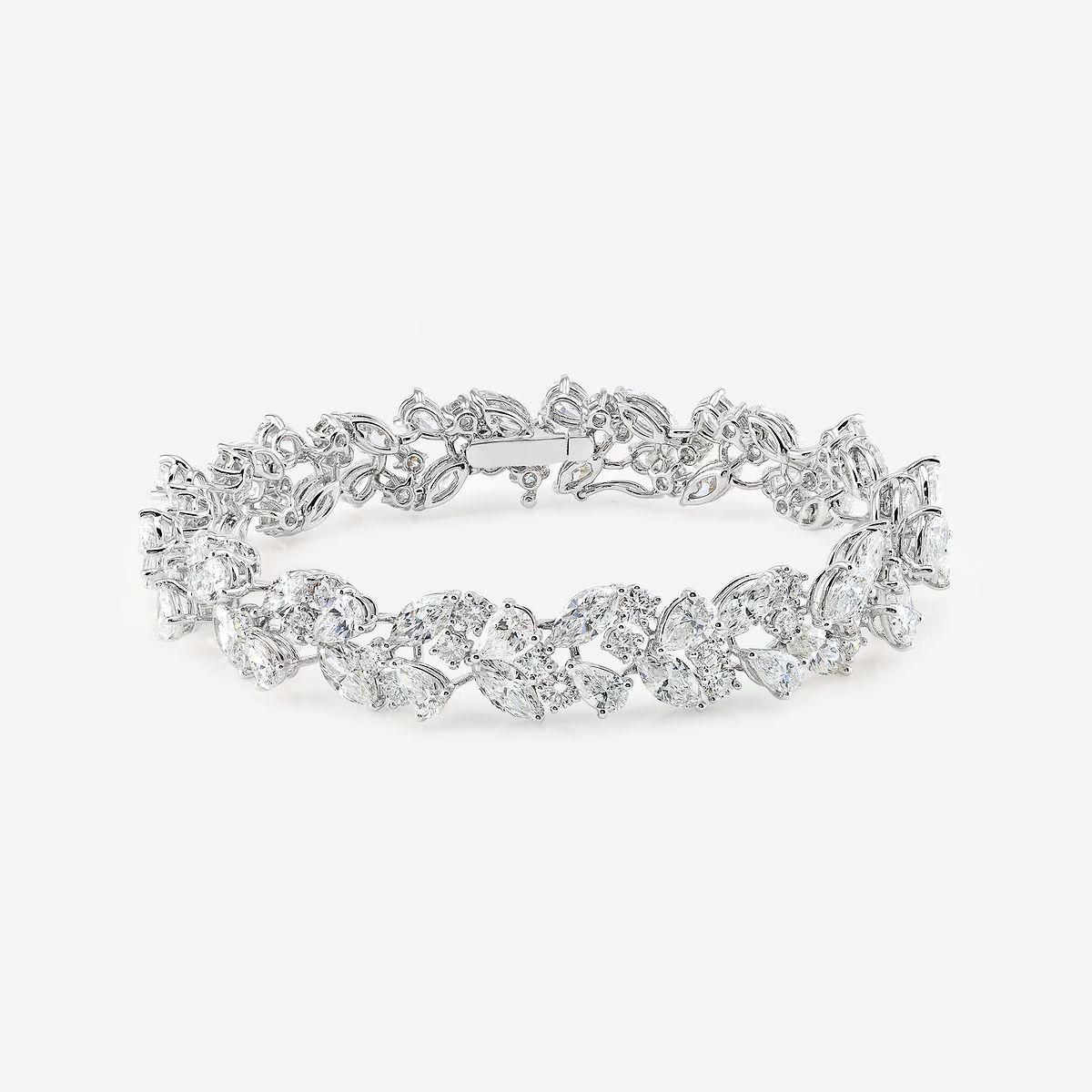 Serene-Loop-Pear-x-Round-Cut-Bracelet-in-White-Gold