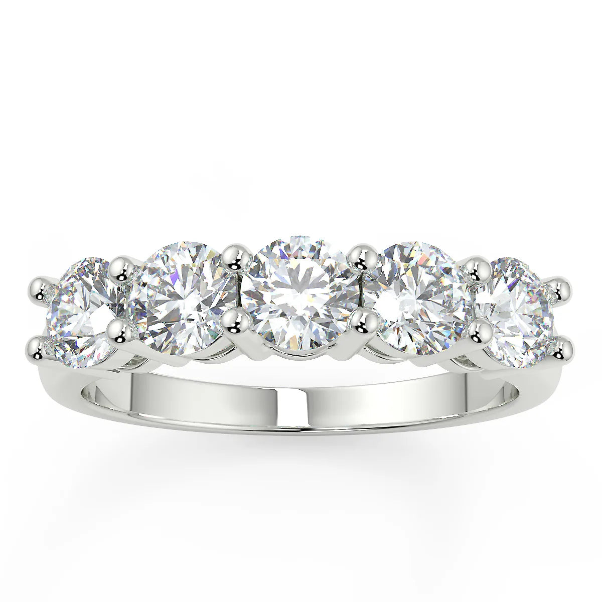 Five-Stone Eternity F VS2 Lab Grown Diamond Band