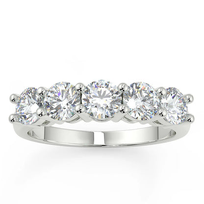 Five-Stone Eternity F VS2 Lab Grown Diamond Band