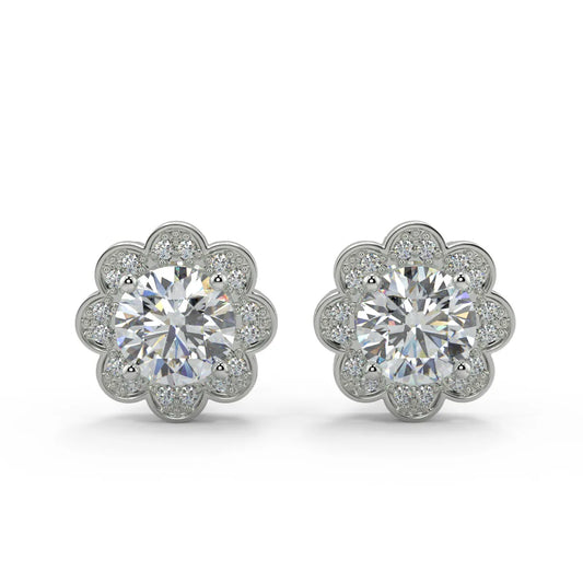 Blossom Brilliance F VS1 Lab Grown Diamond Stud Earrings