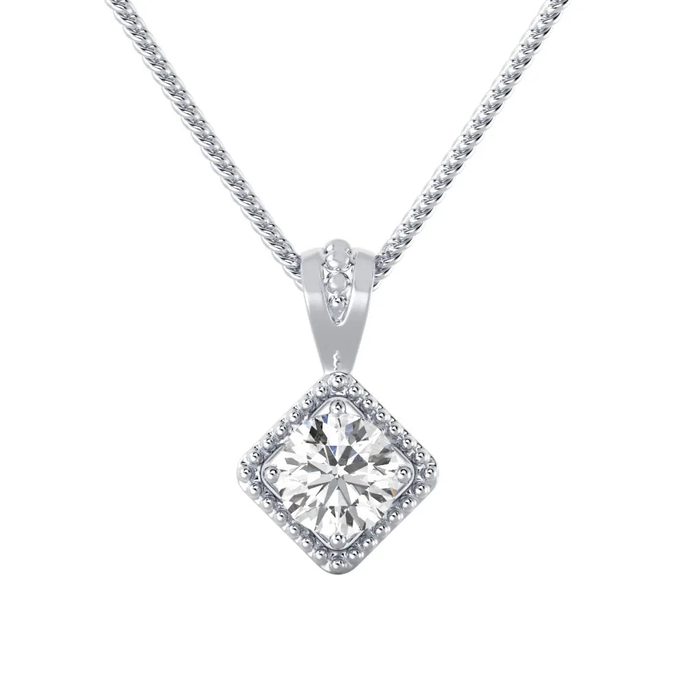 Geometric Halo E VS1 Lab Grown Diamond Pendant