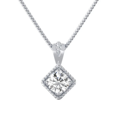 Geometric Halo E VS1 Lab Grown Diamond Pendant