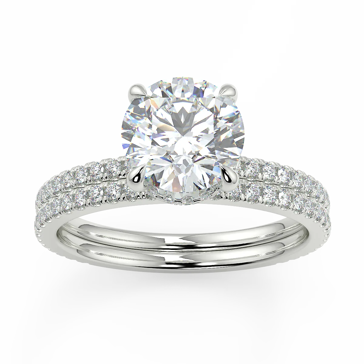 Timeless Elegance F VS1 Lab Grown Diamond Engagement Ring