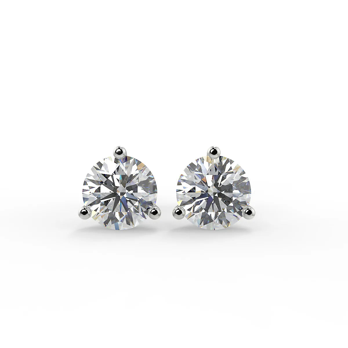 Brilliant F VS1 Lab Grown Diamond Solitaire Stud Earrings