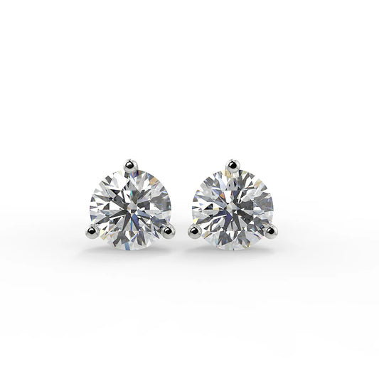 Brilliant F VS1 Lab Grown Diamond Solitaire Stud Earrings