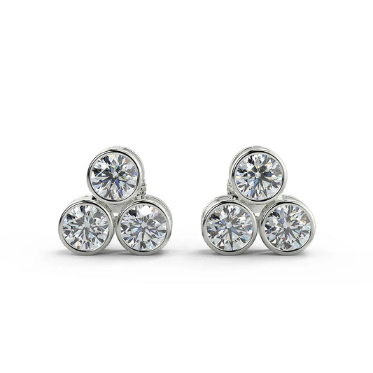 Dazzling Halo F VVS2 Lab Grown Diamond Stud Earrings