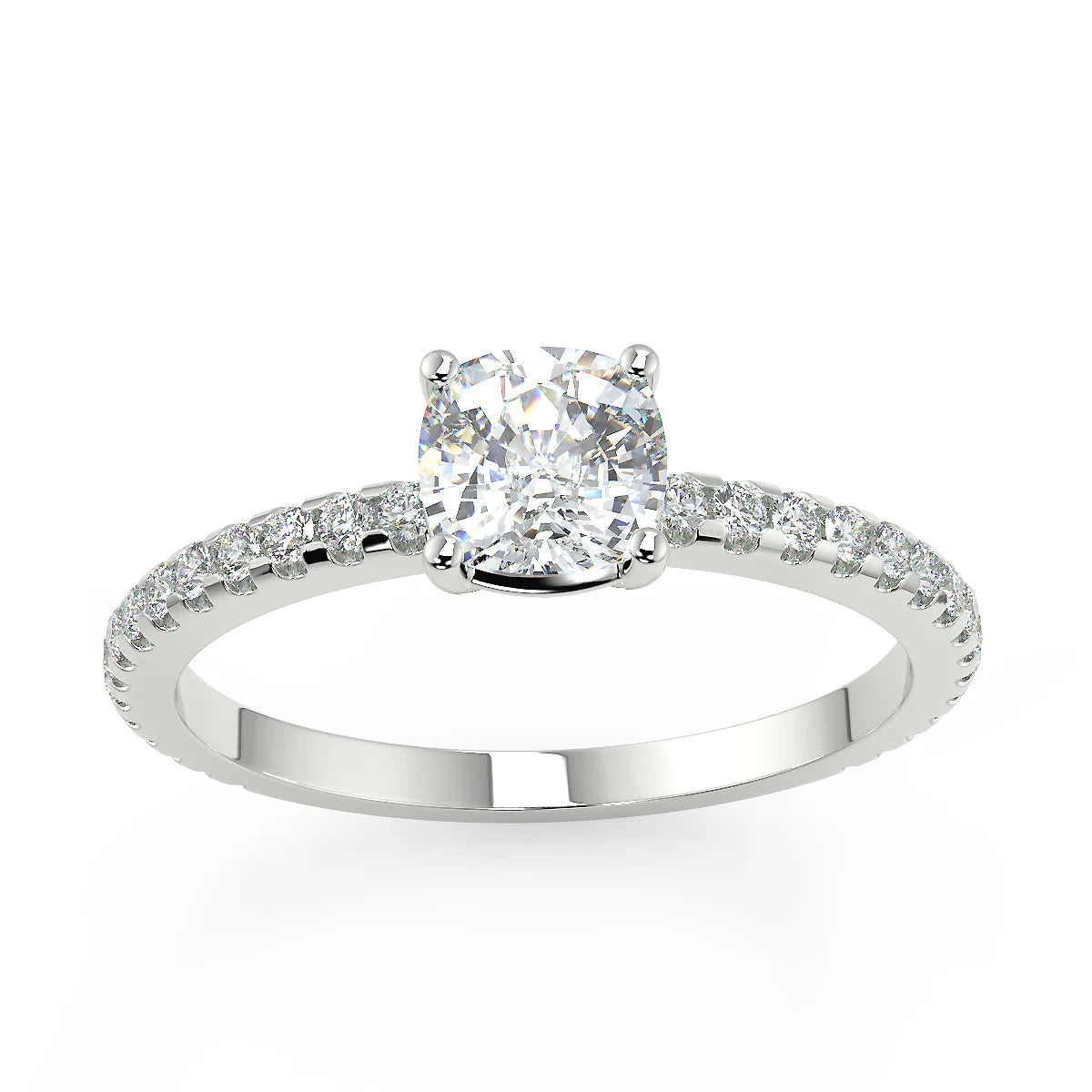 Cushion Radiance E VS1 Lab Grown Diamond Engagement Ring