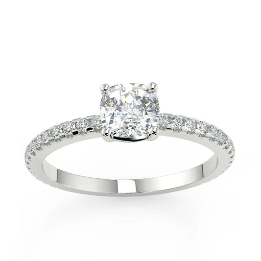 Cushion Radiance E VS1 Lab Grown Diamond Engagement Ring