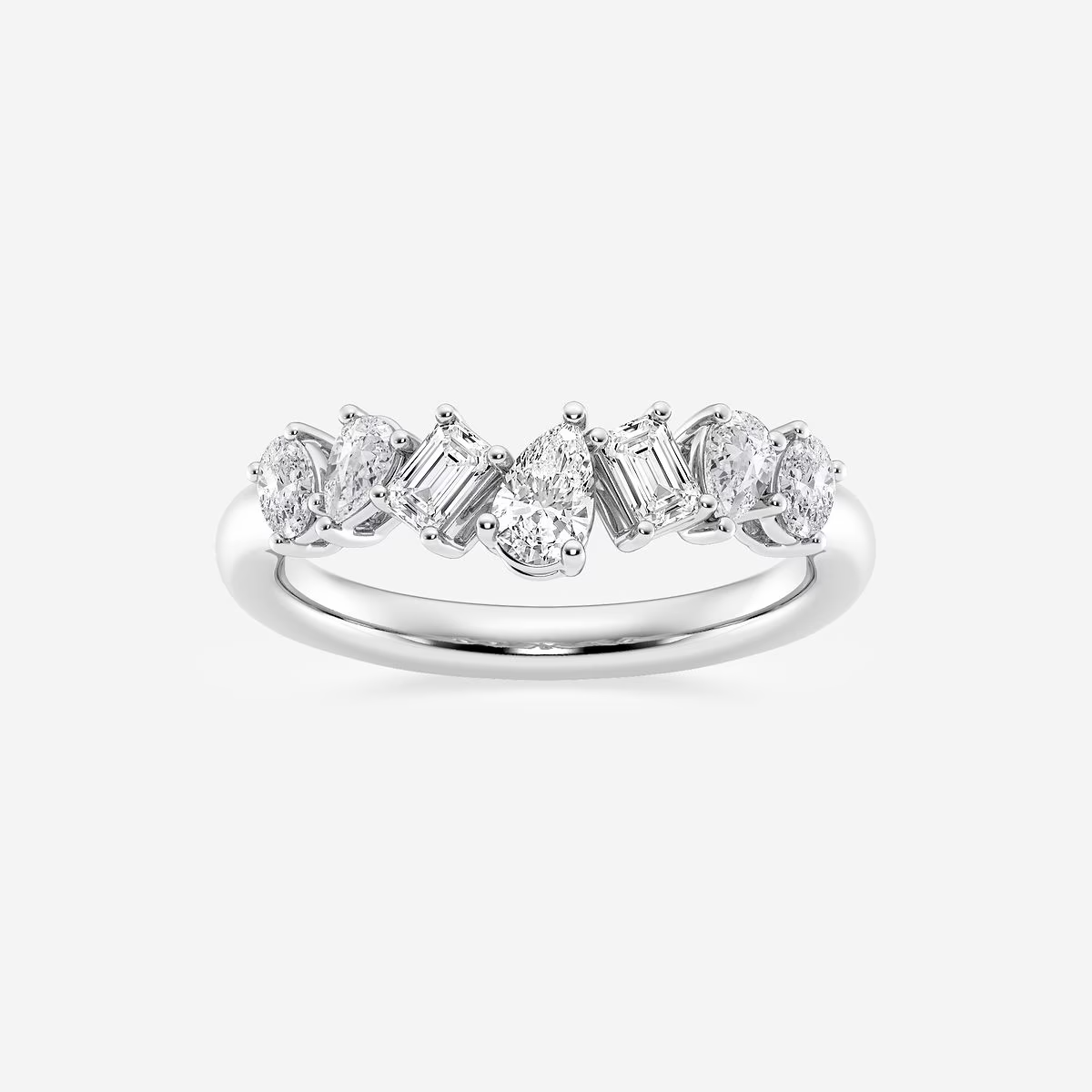 Aura Tide White Gold Band with Fancy Diamonds