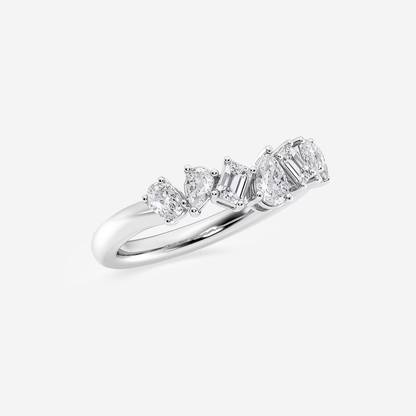 Aura Tide White Gold Band with Fancy Diamonds