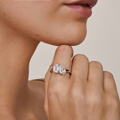 Toi et Moi Solitaire Ring