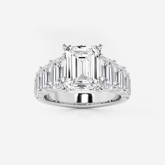 Etherea-Emerald Cut Solitaire Ring in Platinum